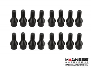 MINI Cooper Lug Bolt Set by Farad - Set of 16 - M14x1.25 - 60° Cone Seat - Black (R55/ R56/ R57/ R58/ R59 Models)